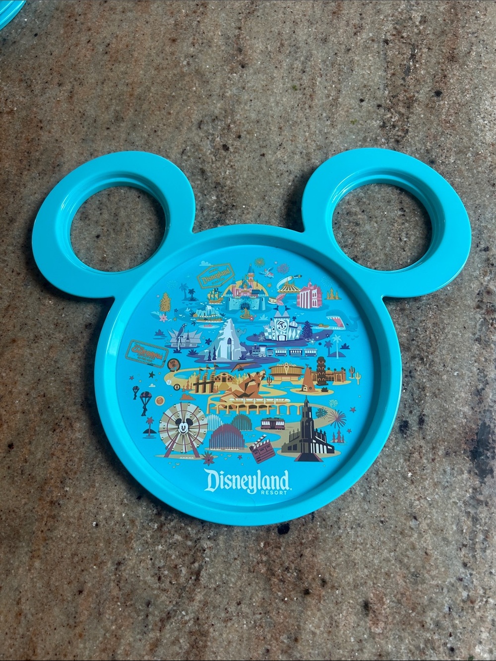 Disneyland Resort 2025 Mickey Ear Shaped Plate - Turquoise sip & savor